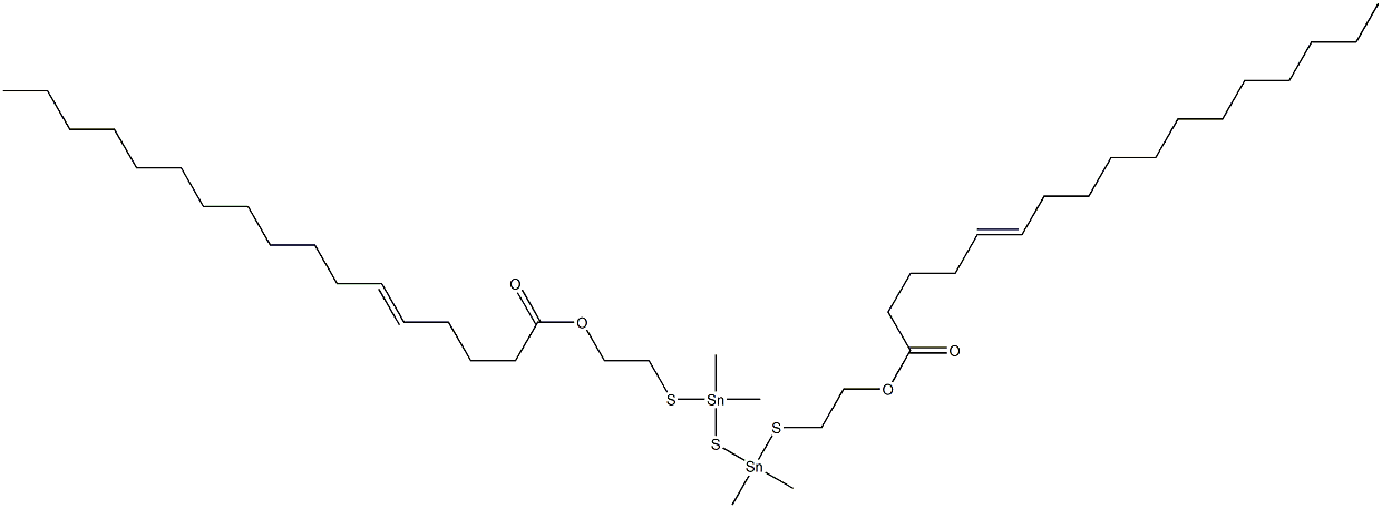 Bis[dimethyl[[2-(4-hexadecenylcarbonyloxy)ethyl]thio]stannyl] sulfide 结构式