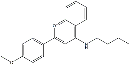 4-(Butylamino)-2-(4-methoxyphenyl)-1-benzopyrylium 结构式