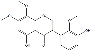 2',7,8-Trimethoxy-3',5-dihydroxyisoflavone 结构式