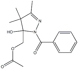 Acetic acid [[2-benzoyl-4,4,5-trimethyl-3,4-dihydro-3-hydroxy-2H-pyrazol]-3-yl]methyl ester 结构式