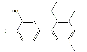 4-(2,3,5-Triethylphenyl)benzene-1,2-diol 结构式