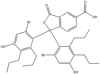 1,1-Bis(6-bromo-4-hydroxy-2,3-dipropylphenyl)-1,3-dihydro-3-oxoisobenzofuran-5-carboxylic acid 结构式