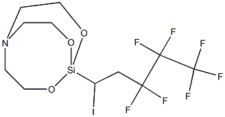 1-(1-Iodo-3,3,4,4,5,5,5-heptafluoropentyl)-2,8,9-trioxa-5-aza-1-silabicyclo[3.3.3]undecane 结构式