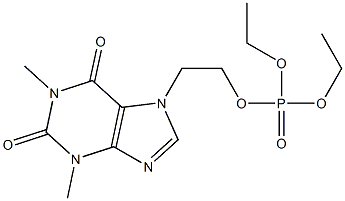 Diethyl 2-(1,2,3,6-tetrahydro-1,3-dimethyl-2,6-dioxo-7H-purin-7-yl)ethyl=phosphate 结构式