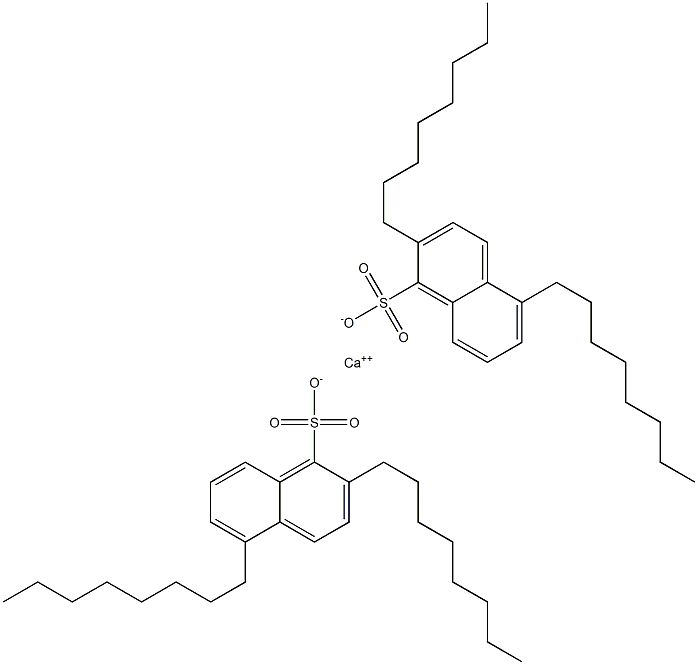 Bis(2,5-dioctyl-1-naphthalenesulfonic acid)calcium salt 结构式