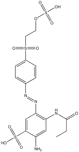 2-Amino-4-[(1-oxopropyl)amino]-5-[[4-[[2-(sulfooxy)ethyl]sulfonyl]phenyl]azo]benzenesulfonic acid 结构式