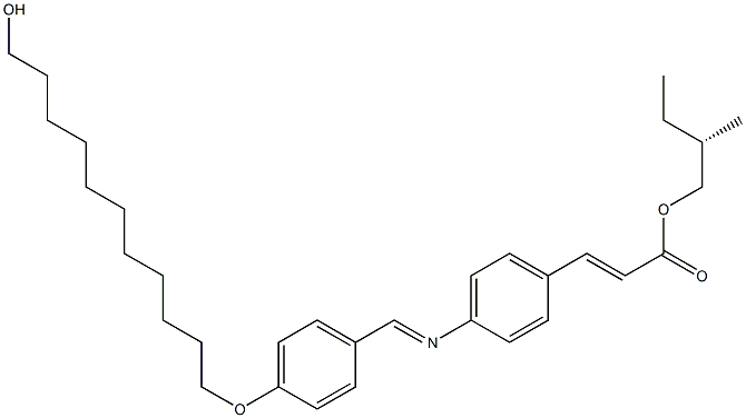 (E)-3-[4-[4-(11-Hydroxyundecyl)oxybenzylideneamino]phenyl]propenoic acid (S)-2-methylbutyl ester 结构式