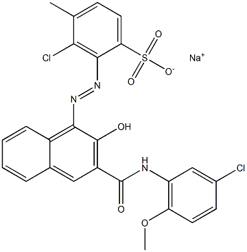 3-Chloro-4-methyl-2-[[3-[[(3-chloro-6-methoxyphenyl)amino]carbonyl]-2-hydroxy-1-naphtyl]azo]benzenesulfonic acid sodium salt 结构式