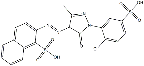 2-[[[1-(2-Chloro-5-sulfophenyl)-4,5-dihydro-3-methyl-5-oxo-1H-pyrazol]-4-yl]azo]-1-naphthalenesulfonic acid 结构式