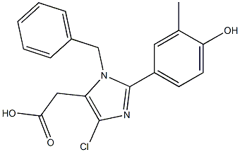 1-Benzyl-4-chloro-2-(3-methyl-4-hydroxyphenyl)-1H-imidazole-5-acetic acid 结构式