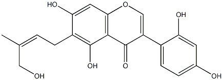 6-[(2Z)-3-Methyl-4-hydroxy-2-butenyl]-2',4',5,7-tetrahydroxyisoflavone 结构式