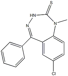 7-Chloro-1-methyl-5-phenyl-1H-1,3,4-benzotriazepine-2(3H)-thione 结构式