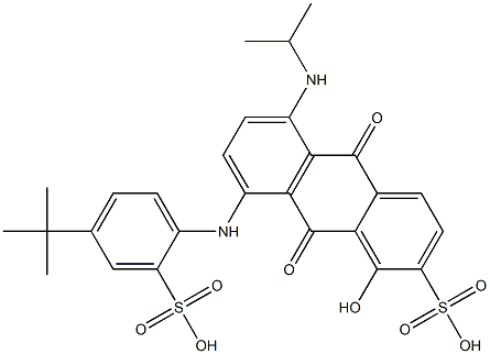 8-[[4-(1,1-Dimethylethyl)-2-sulfophenyl]amino]-9,10-dihydro-1-hydroxy-5-[(1-methylethyl)amino]-9,10-dioxo-2-anthracenesulfonic acid 结构式