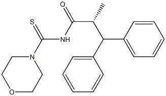 (-)-N-[(R)-2-Methyl-3,3-diphenylpropionyl]-4-morpholinecarbothioamide 结构式