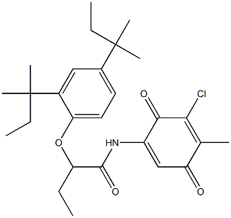 2-Chloro-3-methyl-6-[2-(2,4-di-tert-pentylphenoxy)butyrylamino]-1,4-benzoquinone 结构式