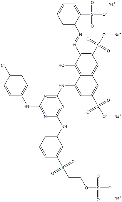 5-[4-(4-Chloroanilino)-6-[3-[2-(sulfooxy)ethylsulfonyl]anilino]-1,3,5-triazin-2-ylamino]-4-hydroxy-3-(2-sulfophenylazo)-2,7-naphthalenedisulfonic acid tetrasodium salt 结构式