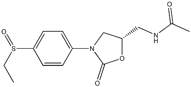 (5S)-5-Acetylaminomethyl-3-(4-ethylsulfinylphenyl)oxazolidin-2-one 结构式