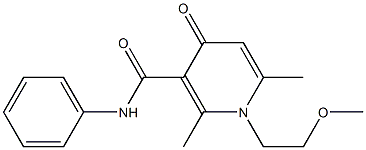 1-(2-Methoxyethyl)-1,4-dihydro-2,6-dimethyl-N-phenyl-4-oxopyridine-3-carboxamide 结构式
