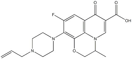 9-Fluoro-2,3-dihydro-3-methyl-10-[4-(2-propenyl)-1-piperazinyl]-7-oxo-7H-pyrido[1,2,3-de][1,4]benzoxazine-6-carboxylic acid 结构式