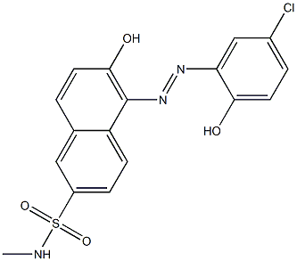 5-(5-Chloro-2-hydroxyphenylazo)-6-hydroxy-N-methyl-2-naphthalenesulfonamide 结构式