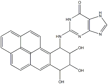 N-(7,8,9-Trihydroxy-7,8,9,10-tetrahydrobenzo[a]pyrene-10-yl)guanine 结构式