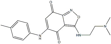 3-(2-Dimethylaminoethylamino)-5-(4-methylphenylamino)-2,1-benzisoxazole-4,7-dione 结构式