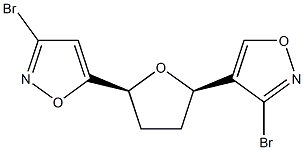 (2R,5S)-Tetrahydro-2-(3-bromoisoxazol-4-yl)-5-(3-bromoisoxazol-5-yl)furan 结构式