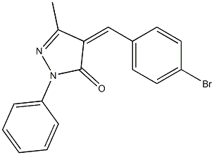 1-Phenyl-3-methyl-4-(4-bromobenzylidene)-2-pyrazoline-5-one 结构式