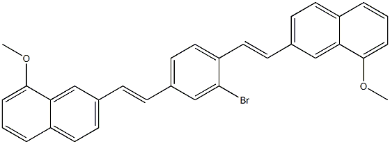 2-Bromo-1,4-bis[2-(8-methoxynaphthalen-2-yl)ethenyl]benzene 结构式