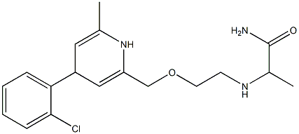 2-[[2-((1-Carbamoylethyl)amino)ethoxy]methyl]-4-(2-chlorophenyl)-6-methyl-1,4-dihydropyridine 结构式