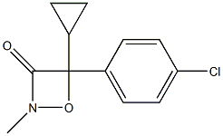 4-(4-Chlorophenyl)-4-cyclopropyl-2-methyl-1,2-oxazetidin-3-one 结构式