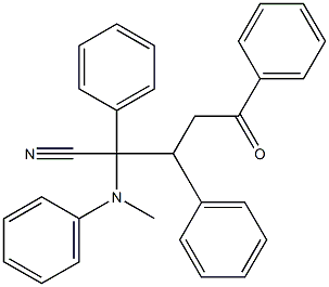 2,3,5-Triphenyl-2-(N-methylphenylamino)-5-oxovaleronitrile 结构式