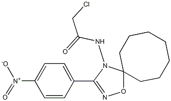 2-Chloro-N-[3-(4-nitrophenyl)-5,5-heptamethylene-1,2,4-oxadiazol-4(5H)-yl]acetamide 结构式