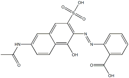 o-(7-Acetylamino-4-hydroxy-2-sulfo-3-naphtylazo)benzoic acid 结构式