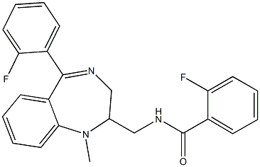 N-[[5-(2-Fluorophenyl)-2,3-dihydro-1-methyl-1H-1,4-benzodiazepin]-2-ylmethyl]-2-fluorobenzamide 结构式