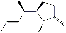 (2R,3R)-2-Methyl-3-[(1R)-1-methyl-2-butenyl]cyclopentanone 结构式