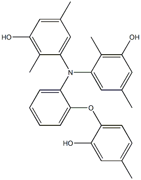 N,N-Bis(3-hydroxy-2,5-dimethylphenyl)-2-(2-hydroxy-4-methylphenoxy)benzenamine 结构式