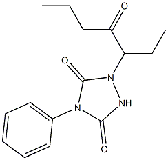 4-Phenyl-1-(1-ethyl-2-oxopentyl)-1,2,4-triazolidine-3,5-dione 结构式