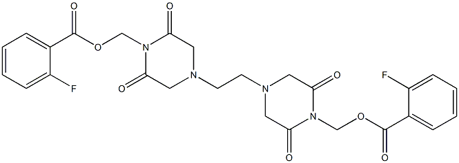 4,4'-Ethylenebis(2,6-dioxopiperazine-1-methanol)bis(2-fluorobenzoate) 结构式