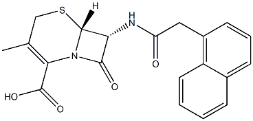 (6R,7R)-7-[(2-Naphtylacetyl)amino]-3-methyl-8-oxo-5-thia-1-azabicyclo[4.2.0]oct-2-ene-2-carboxylic acid 结构式