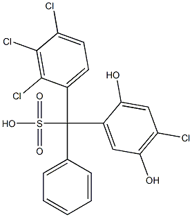 (4-Chloro-2,5-dihydroxyphenyl)(2,3,4-trichlorophenyl)phenylmethanesulfonic acid 结构式