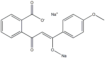 2-[3-Sodiooxy-3-(4-methoxyphenyl)-1-oxoallyl]benzoic acid sodium salt 结构式