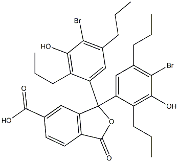 1,1-Bis(4-bromo-3-hydroxy-2,5-dipropylphenyl)-1,3-dihydro-3-oxoisobenzofuran-6-carboxylic acid 结构式