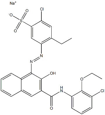 2-Chloro-4-ethyl-5-[[3-[[(3-chloro-2-ethoxyphenyl)amino]carbonyl]-2-hydroxy-1-naphtyl]azo]benzenesulfonic acid sodium salt 结构式