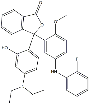 3-(4-Diethylamino-2-hydroxyphenyl)-3-[5-(o-fluoroanilino)-2-methoxyphenyl]phthalide 结构式