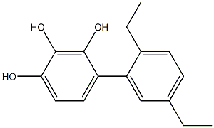 4-(2,5-Diethylphenyl)benzene-1,2,3-triol 结构式