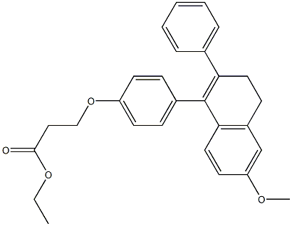 3-[p-(6-Methoxy-2-phenyl-3,4-dihydronaphthalen-1-yl)phenoxy]propionic acid ethyl ester 结构式