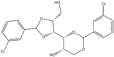 1-O,3-O:4-O,5-O-Bis(3-chlorobenzylidene)-D-glucitol 结构式