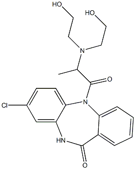 8-Chloro-5-[2-[N,N-bis(2-hydroxyethyl)amino]propanoyl]-5,10-dihydro-11H-dibenzo[b,e][1,4]diazepin-11-one 结构式