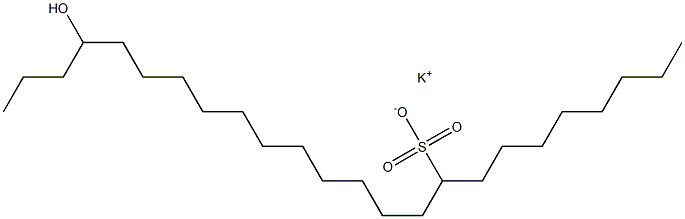 21-Hydroxytetracosane-9-sulfonic acid potassium salt 结构式